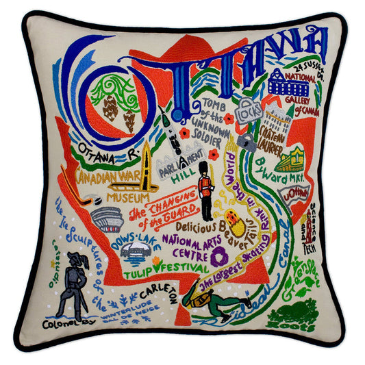 Ottawa Hand-Embroidered Pillow-0