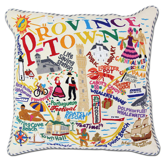 Provincetown Hand-Embroidered Pillow-0