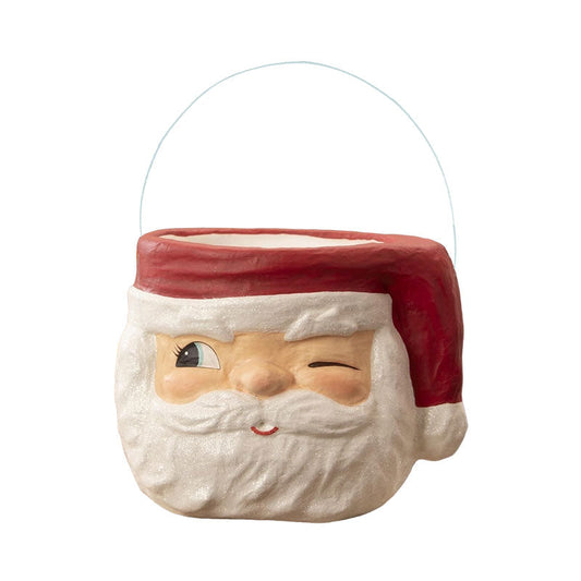 Retro Winking Santa Bucket by Bethany Lowe Designs-0