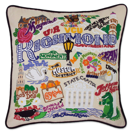 Richmond Virginia Hand-Embroidered Pillow-0