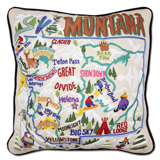 Ski Montana Hand-Embroidered Pillow-0