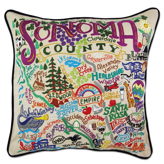 Sonoma County Hand-Embroidered Pillow by CatStudio-0