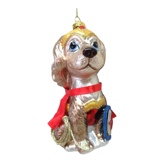 Spaniel in Wonder Dog Costume Ornament by December Diamonds-0