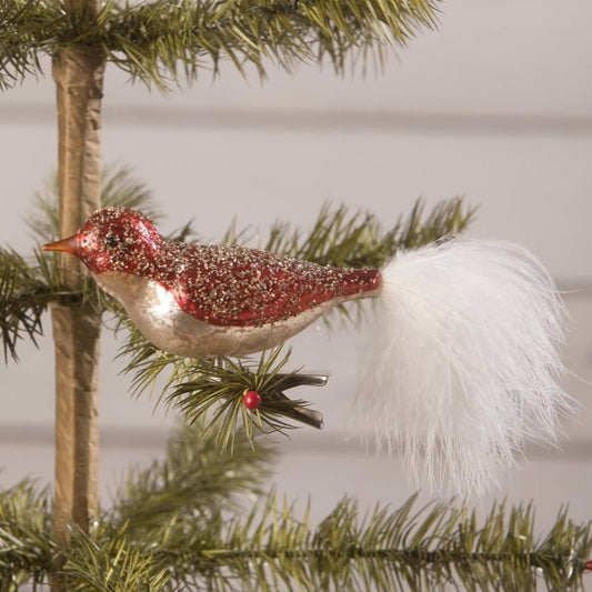 Sparkle Red Bird Clip Ornament by Bethany Lowe Designs-0