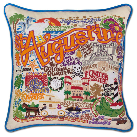 St. Augustine, FL Hand-Embroidered Pillow-0