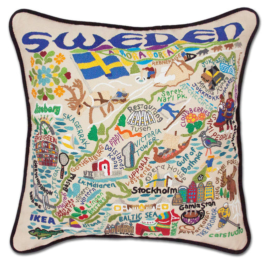Sweden Hand-Embroidered Pillow-0