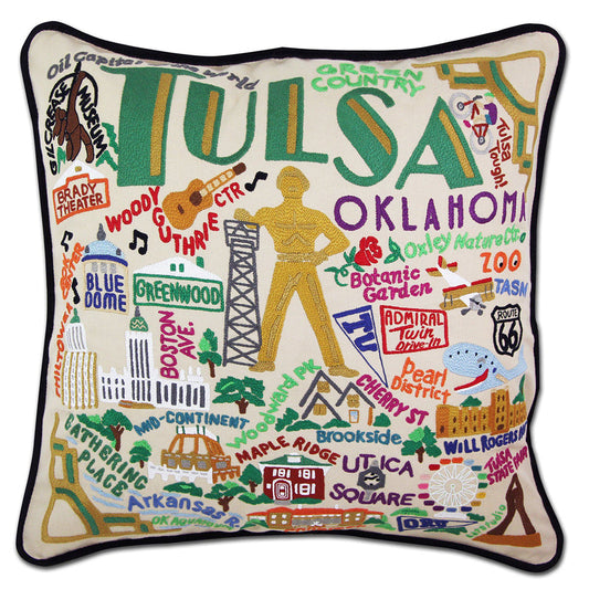 Tulsa Hand-Embroidered Pillow-0
