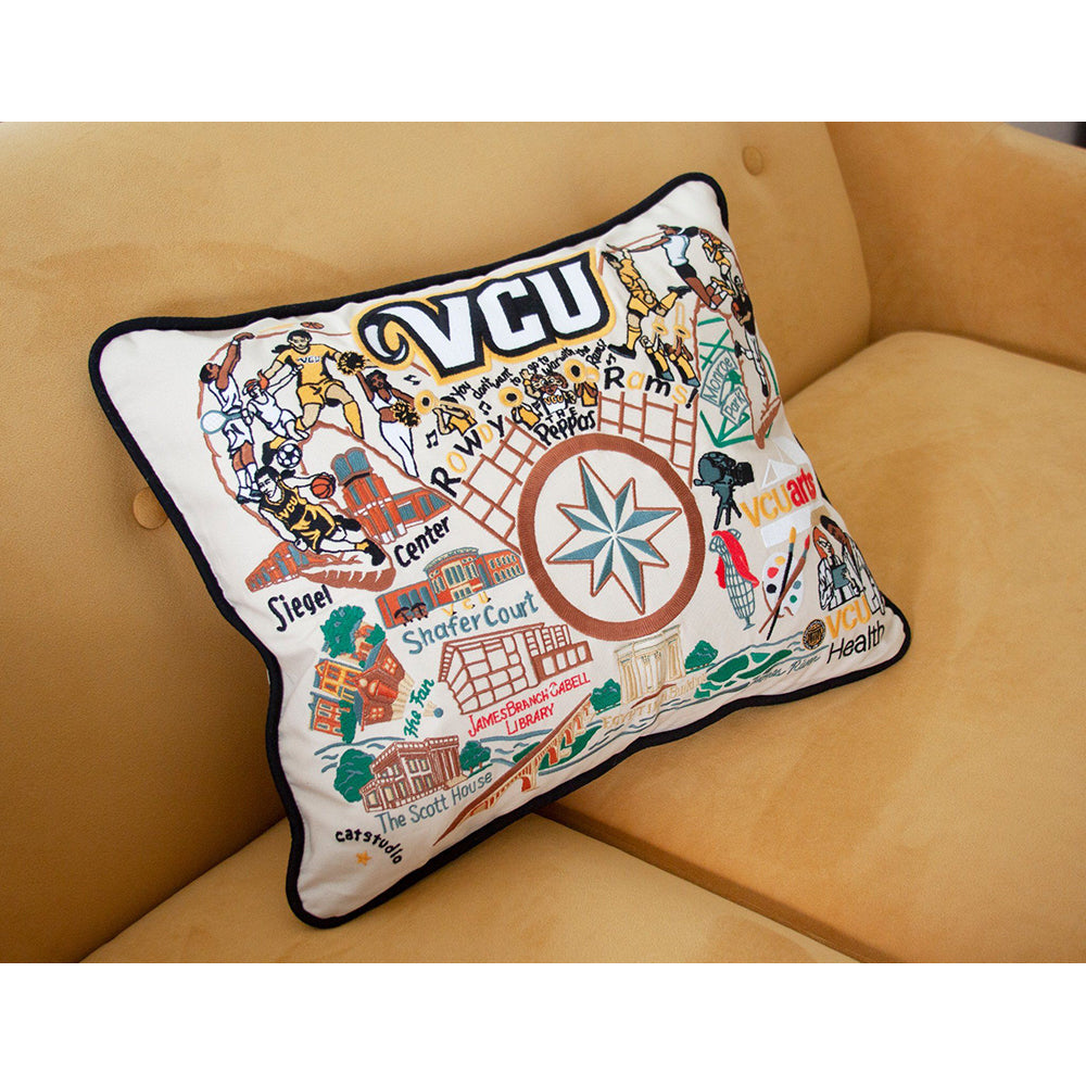 Virginia Commonwealth University (VCU) Collegiate Embroidered Pillow by Cat Studio-2