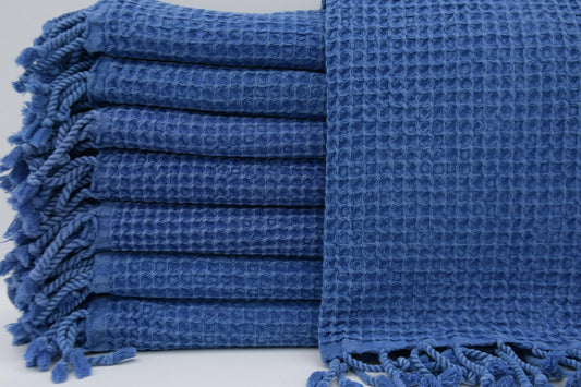 WAFFLE NAVY TURKISH TOWEL-0