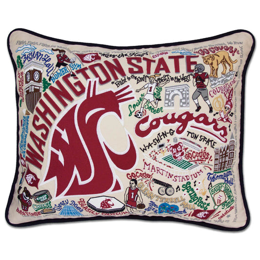 Washington State University Collegiate Embroidered Pillow by CatStudio-0
