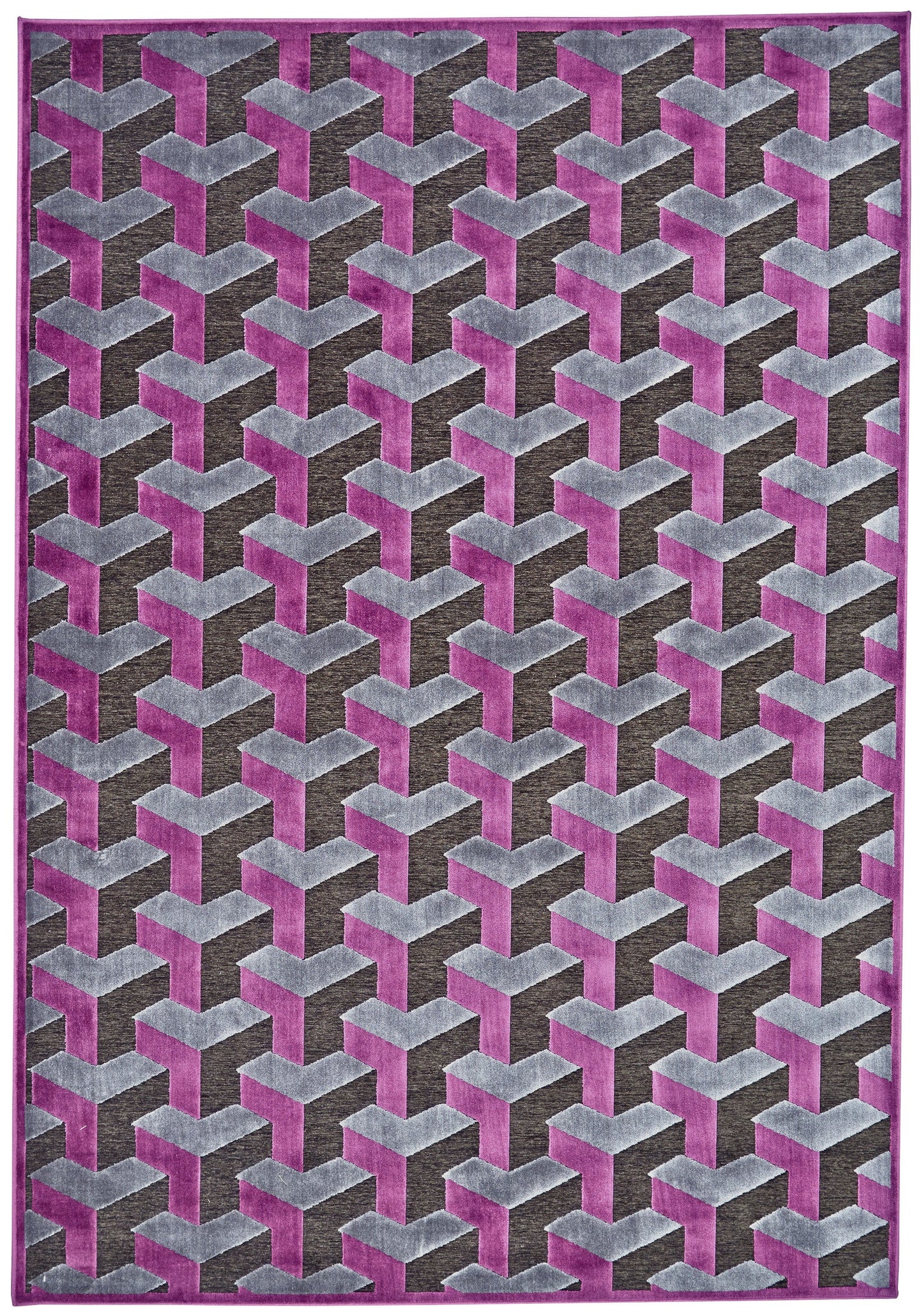 Saphir Rubus Modern Geometric - Purple/Brown/Gray - Clearance-0