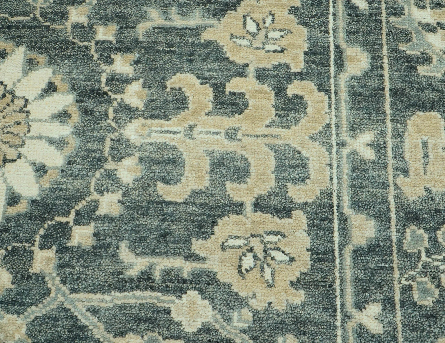 LoomBloom 8x10 Slate Hand Knotted Transitional Oushak Wool Oriental Area Rug-3