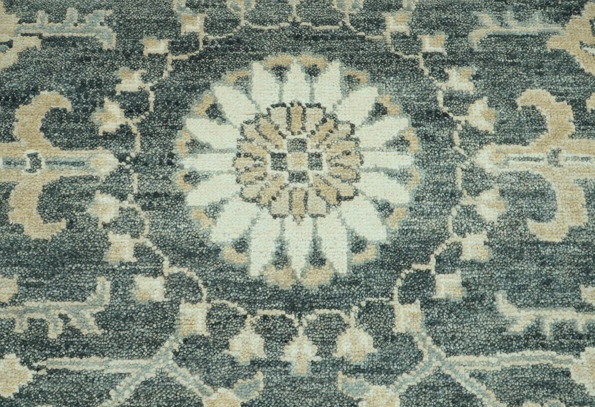 LoomBloom 8x10 Slate Hand Knotted Transitional Oushak Wool Oriental Area Rug-4