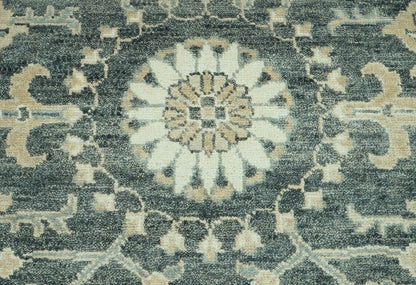 LoomBloom 8x10 Slate Hand Knotted Transitional Oushak Wool Oriental Area Rug-4