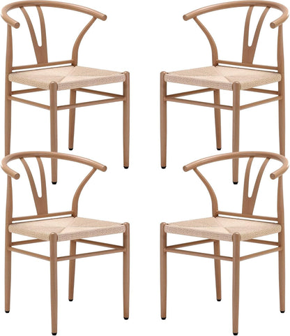 Mid Century Modern Metal Wishbone Dining Room Chairs Set of 2 4 for Your Kitchen Beach House-0