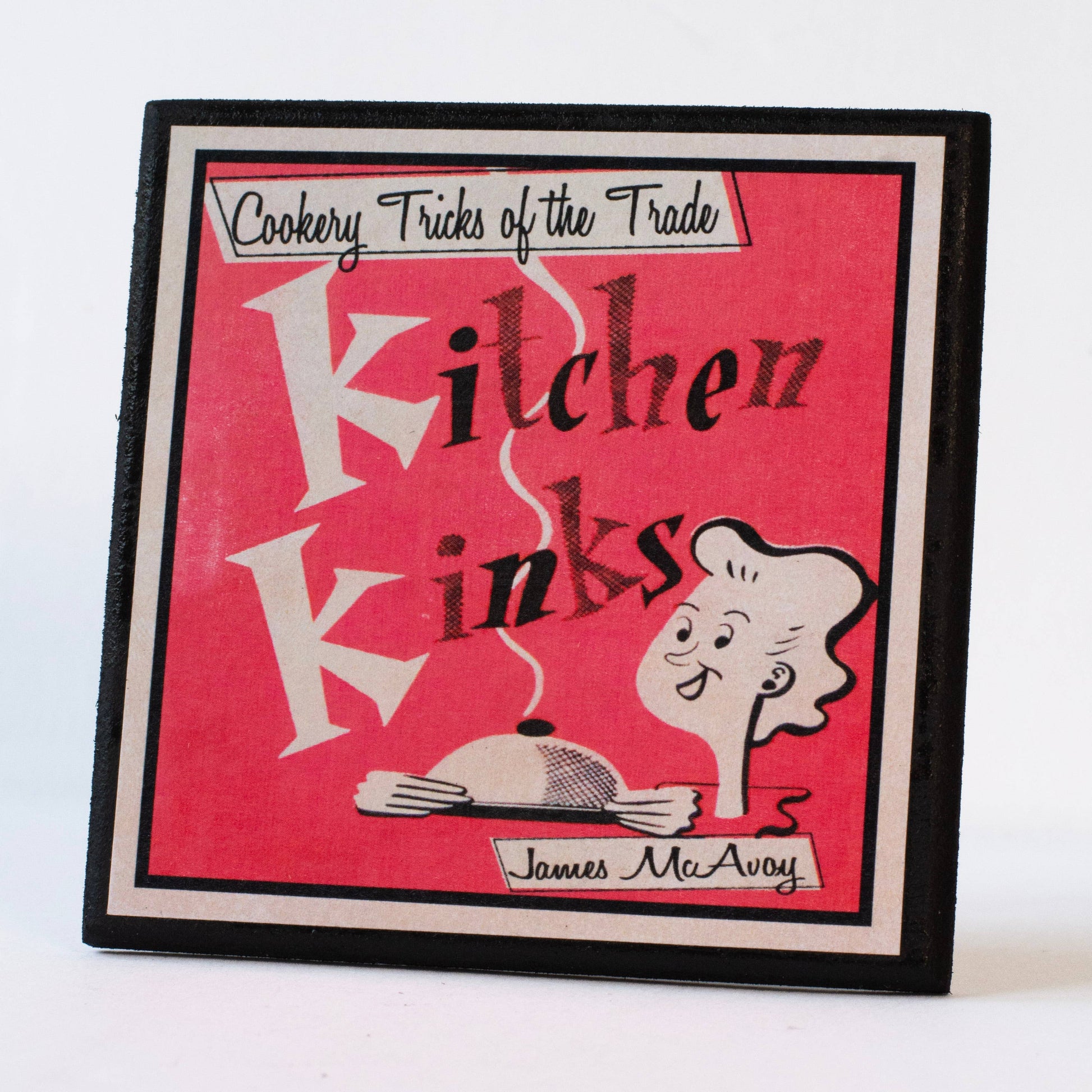 Funny Vintage Cookbook Cover Kitchen Coasters-2