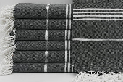 MONACO BLACK TURKISH TOWEL-0