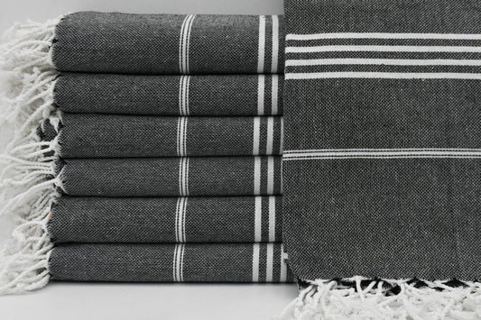 MONACO BLACK TURKISH TOWEL-0