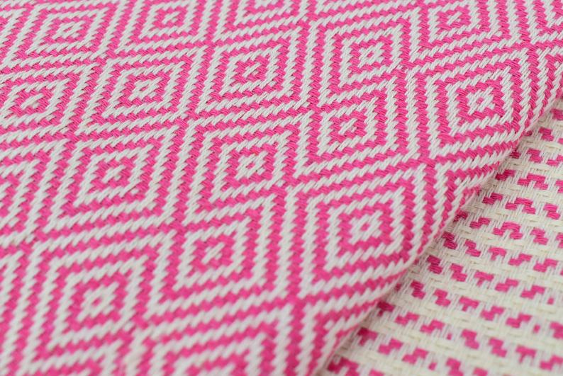 DOTTY DIAMOND PINK TURKISH TOWEL-1