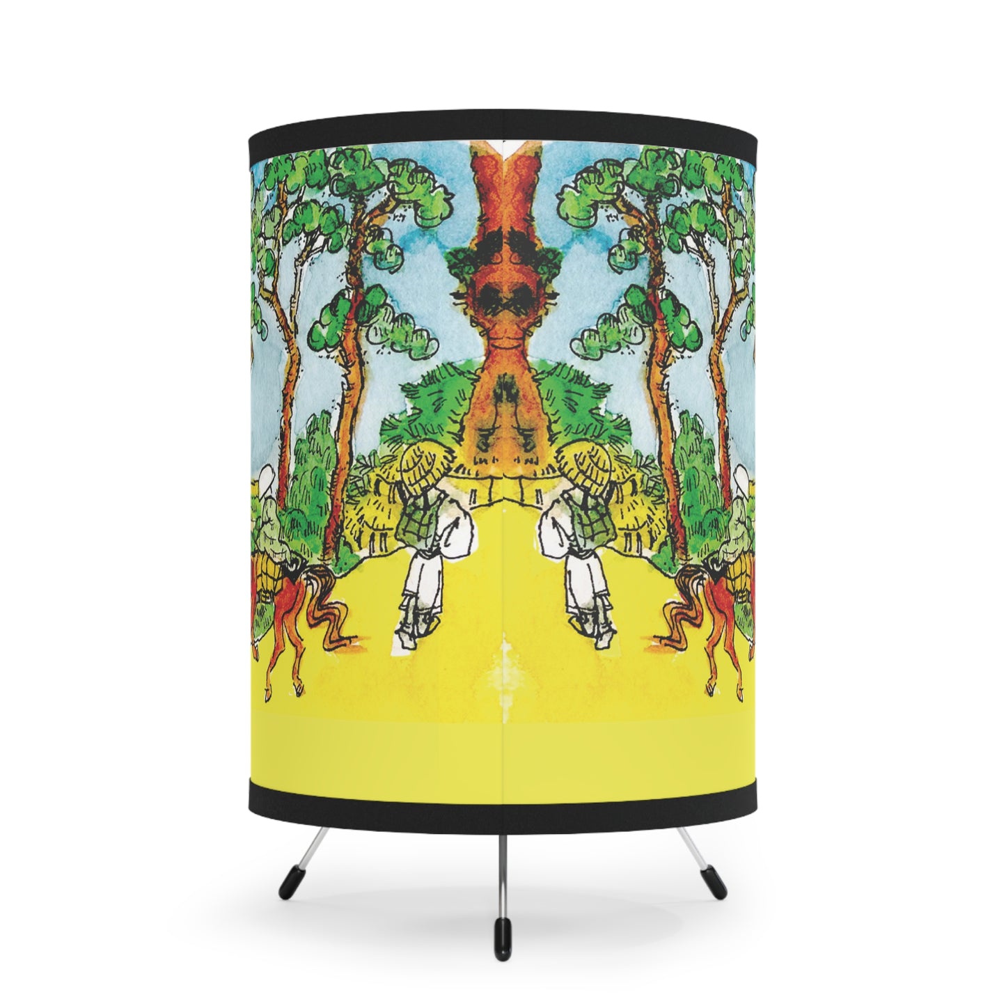 Tripod Lamp, Vibrant High-Res Printed Shade, US" // Tripod Lamp, Colorful Printed Lamp, Artistic Tripod Light, Unique Home Decor, Lamp with