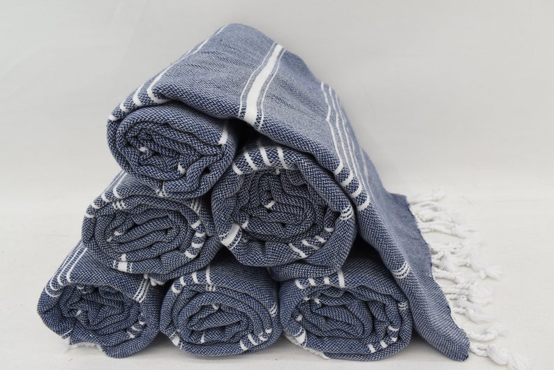 MONACO NAVY TURKISH TOWEL-2