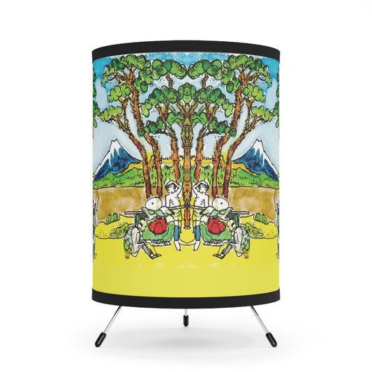 Tripod Lamp, Vibrant High-Res Printed Shade, US" // Tripod Lamp, Colorful Printed Lamp, Artistic Tripod Light, Unique Home Decor, Lamp with