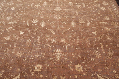 7'1" x 9' 100% New Zealand Wool Transitional Oriental Area Rug Brown-4