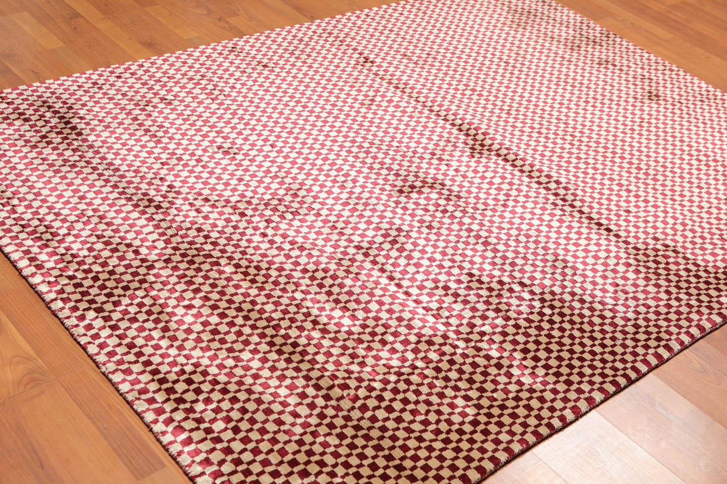 5'4" x 7'8" Handmade 100% Bamboo silk Cut Pile Area Rug Modern Beige-1