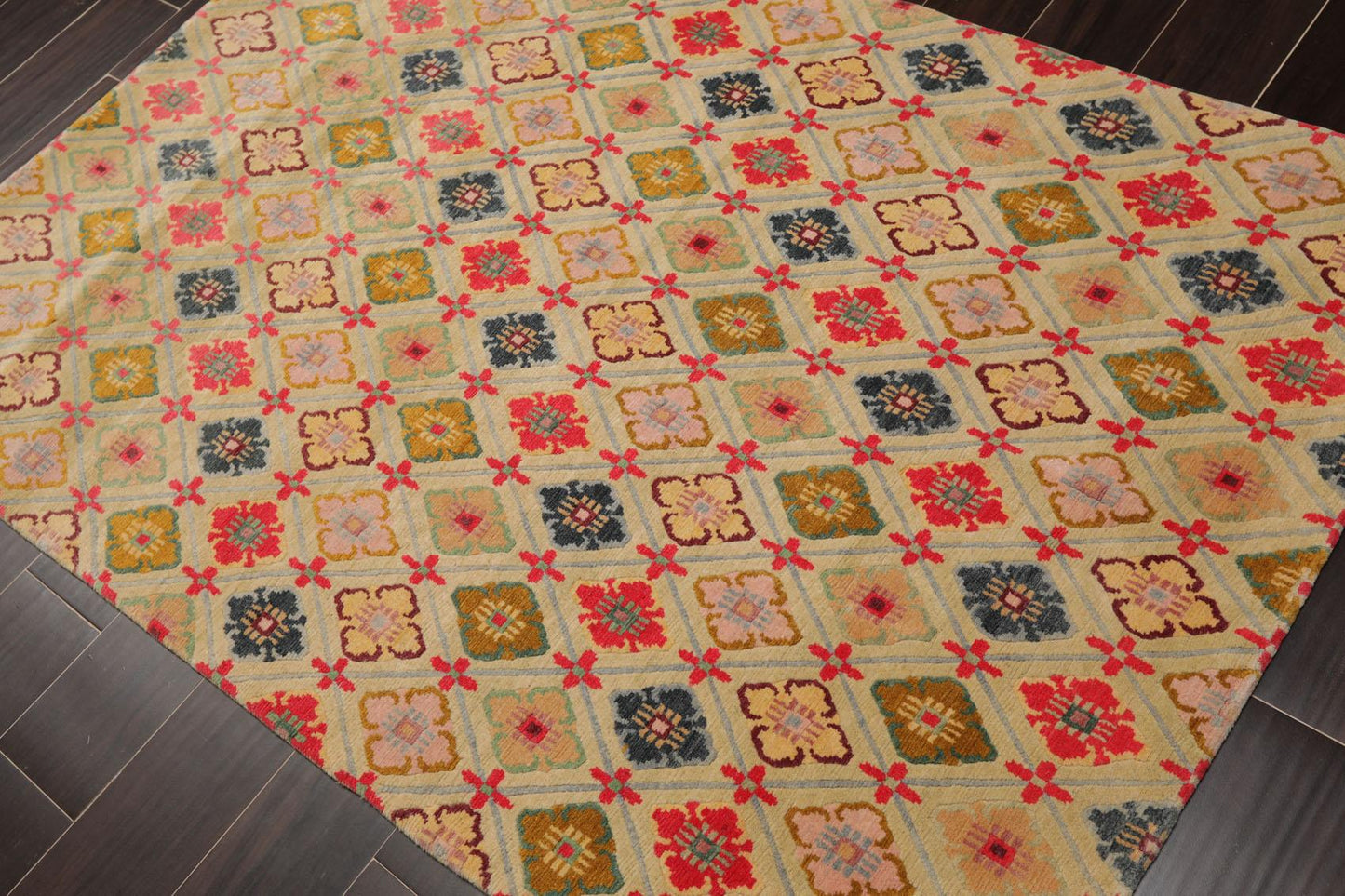 3'11" x 5'8" Swiss Wash Hand Knotted Wool Tibetan Classic Phurba Dorje Area Rug-2