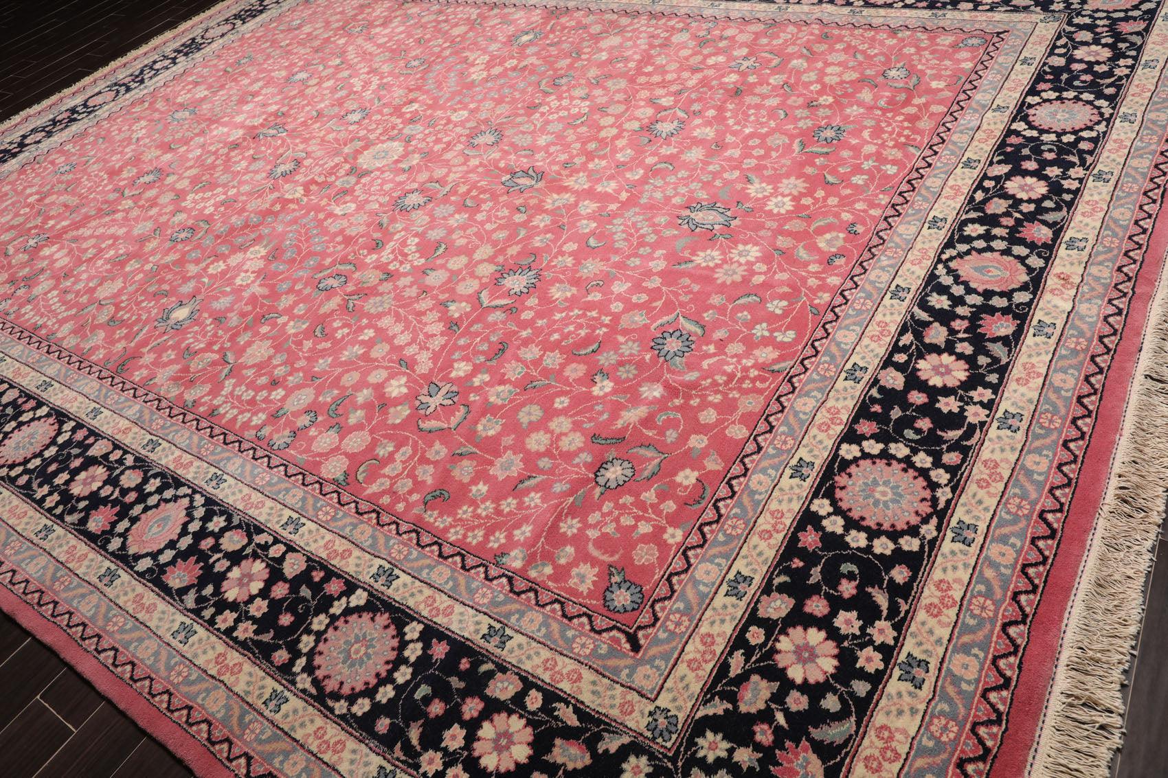 11'7" x 16'3" Rare Romanian Palace Size Hand Knotted Wool Kashaan Area Rug Pink-2