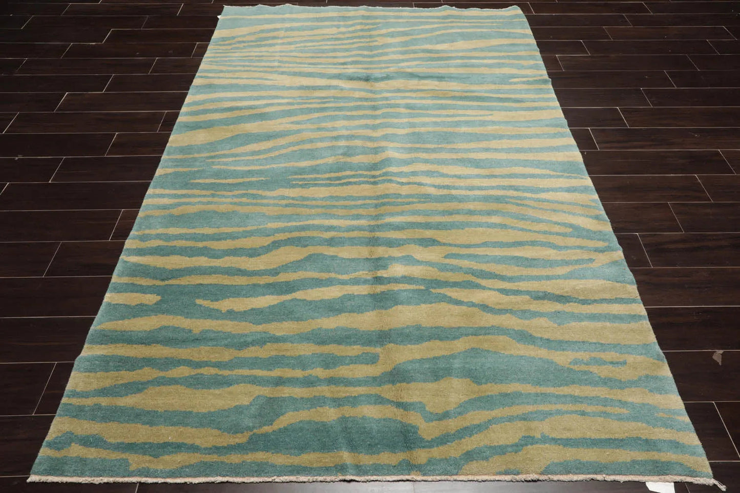 5x7 Turquoise, Mint Hand Knotted Tibetan 100% Wool Michaelian & Kohlberg Modern & Contemporary Oriental Area Rug-2