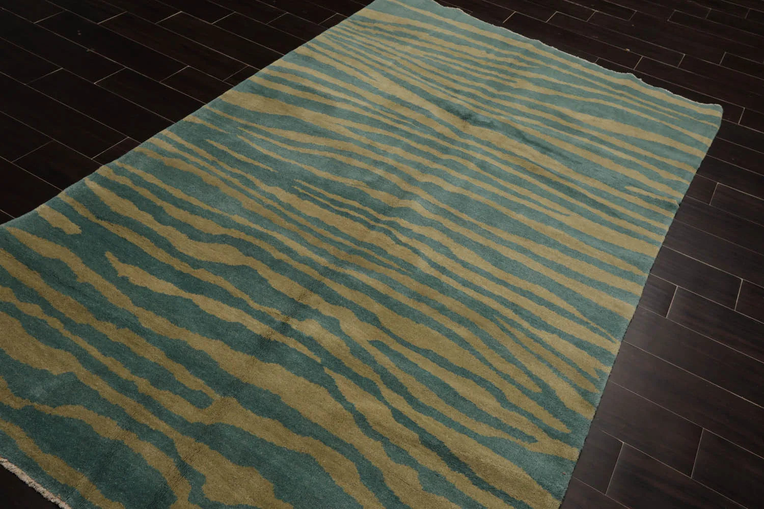 5x7 Turquoise, Mint Hand Knotted Tibetan 100% Wool Michaelian & Kohlberg Modern & Contemporary Oriental Area Rug-3