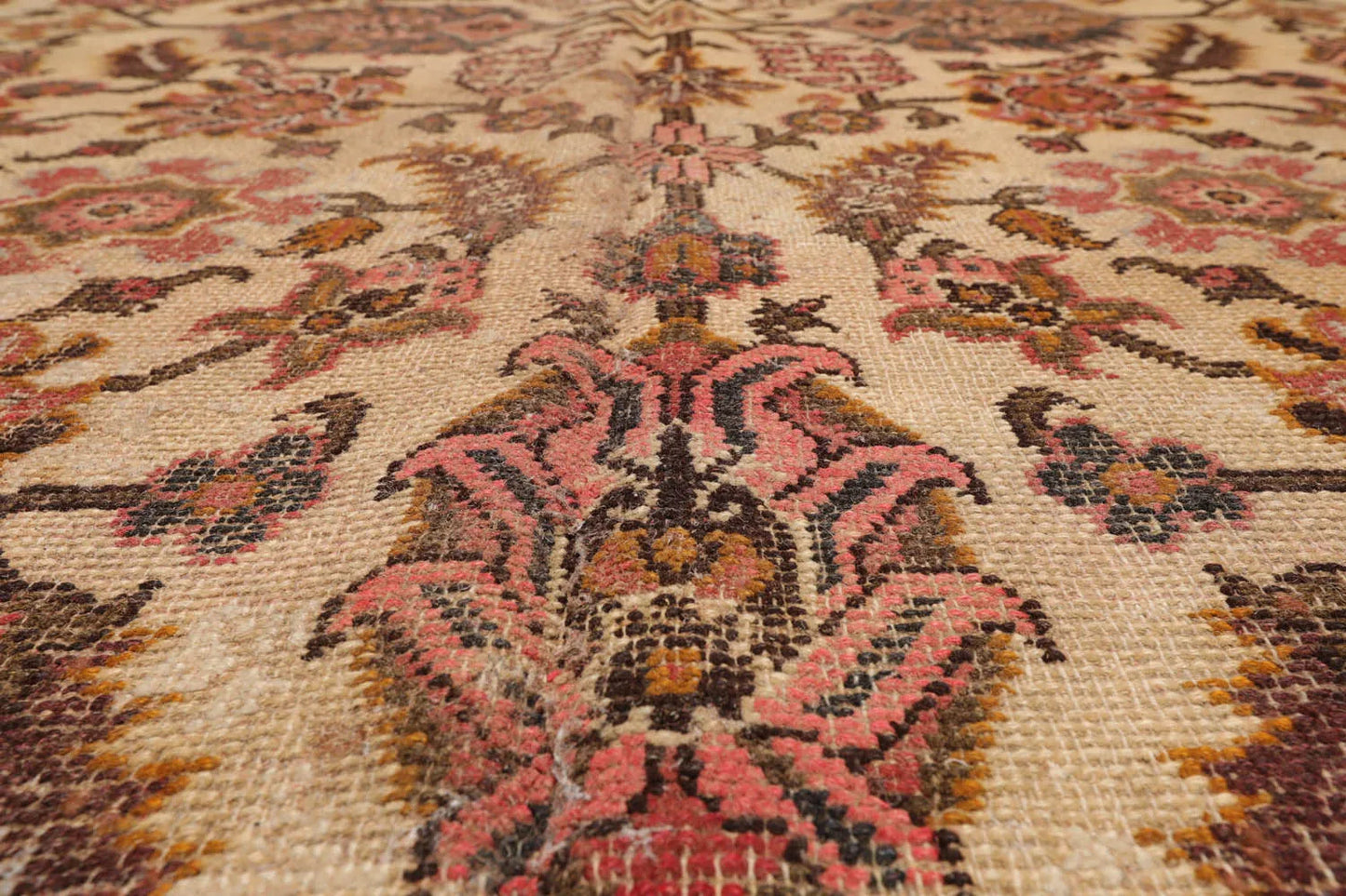 10x14 Beige, Rust Hand Knotted 100% Wool Mahal Traditional Oriental Area Rug-3