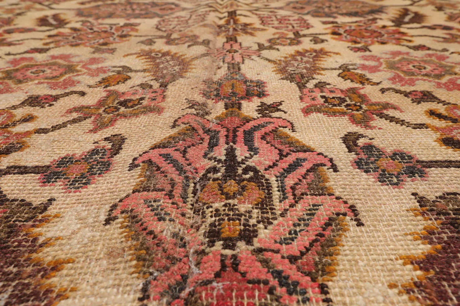 10x14 Beige, Rust Hand Knotted 100% Wool Mahal Traditional Oriental Area Rug-3