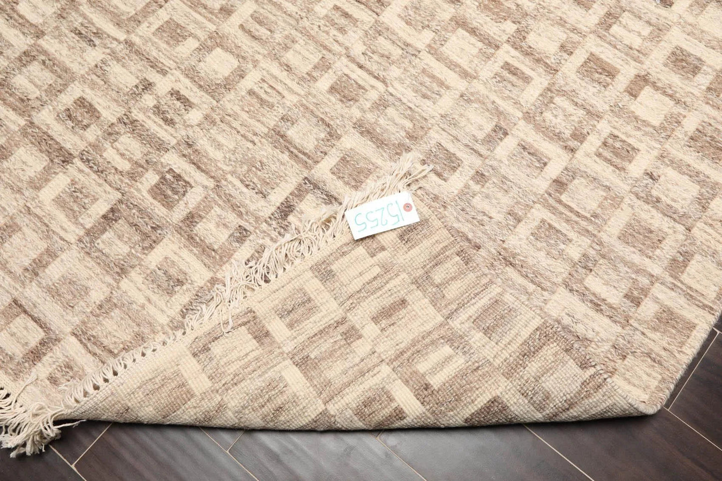 5'1'' x 8'6'' Hand Knotted Wool Modern Area Rug Beige, Brown-4