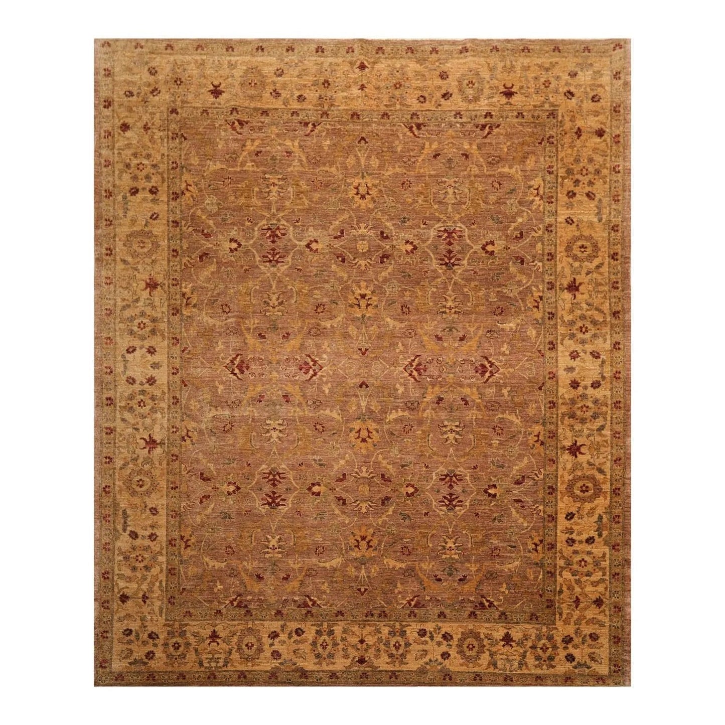 8x10 Hand Knotted 100% Wool Peshawar Traditional 200 KPSI Oriental Area Rug Taupe-1