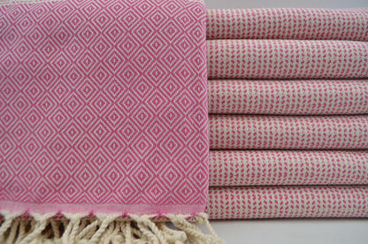 DOTTY DIAMOND PINK TURKISH TOWEL-0