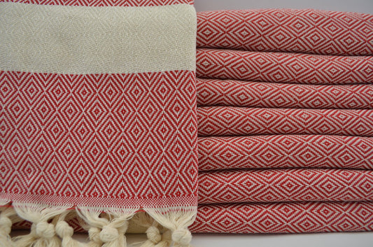 VENICE RED TURKISH TOWEL-0