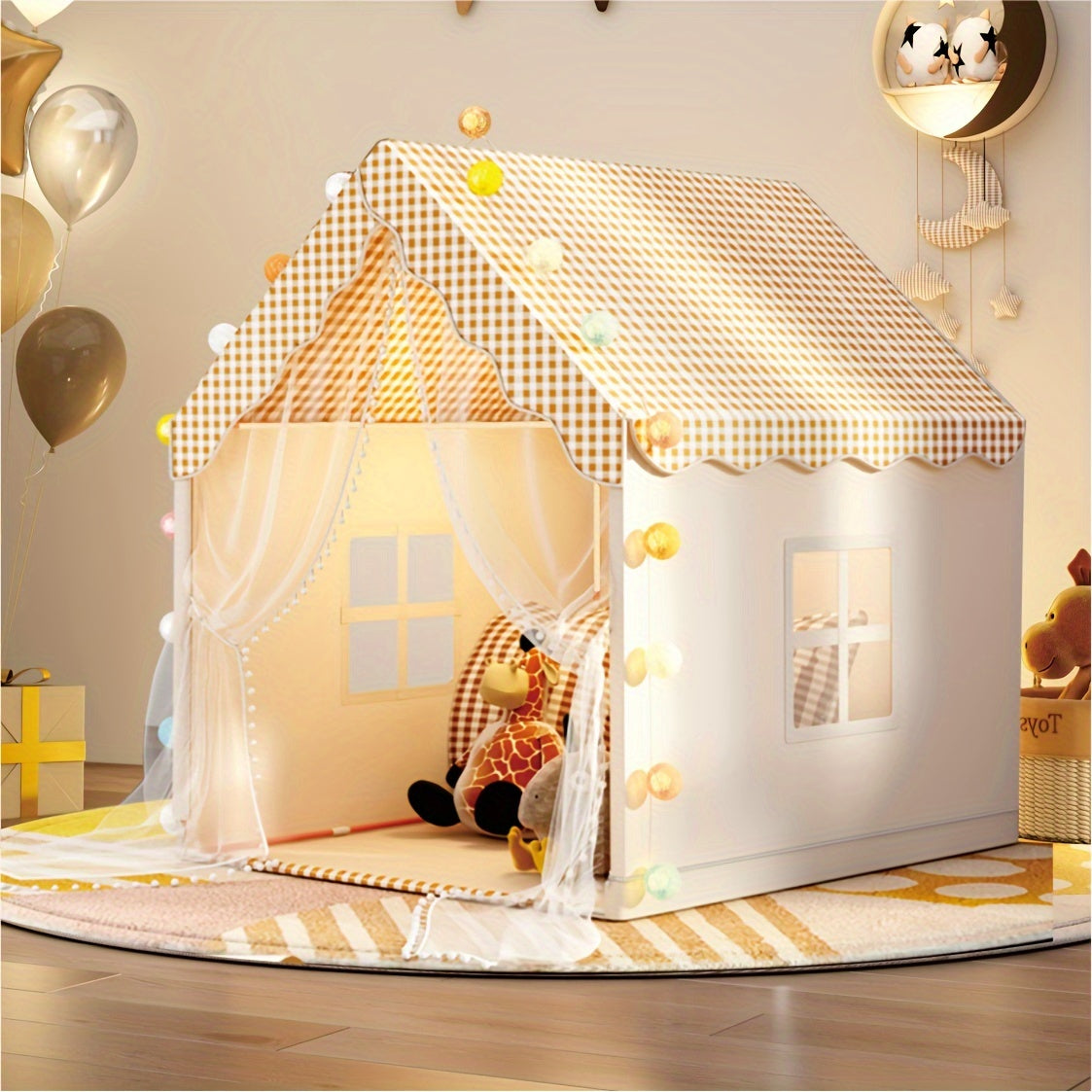 Kids Castle Play Tent Indoor Pretend Playhouse-4