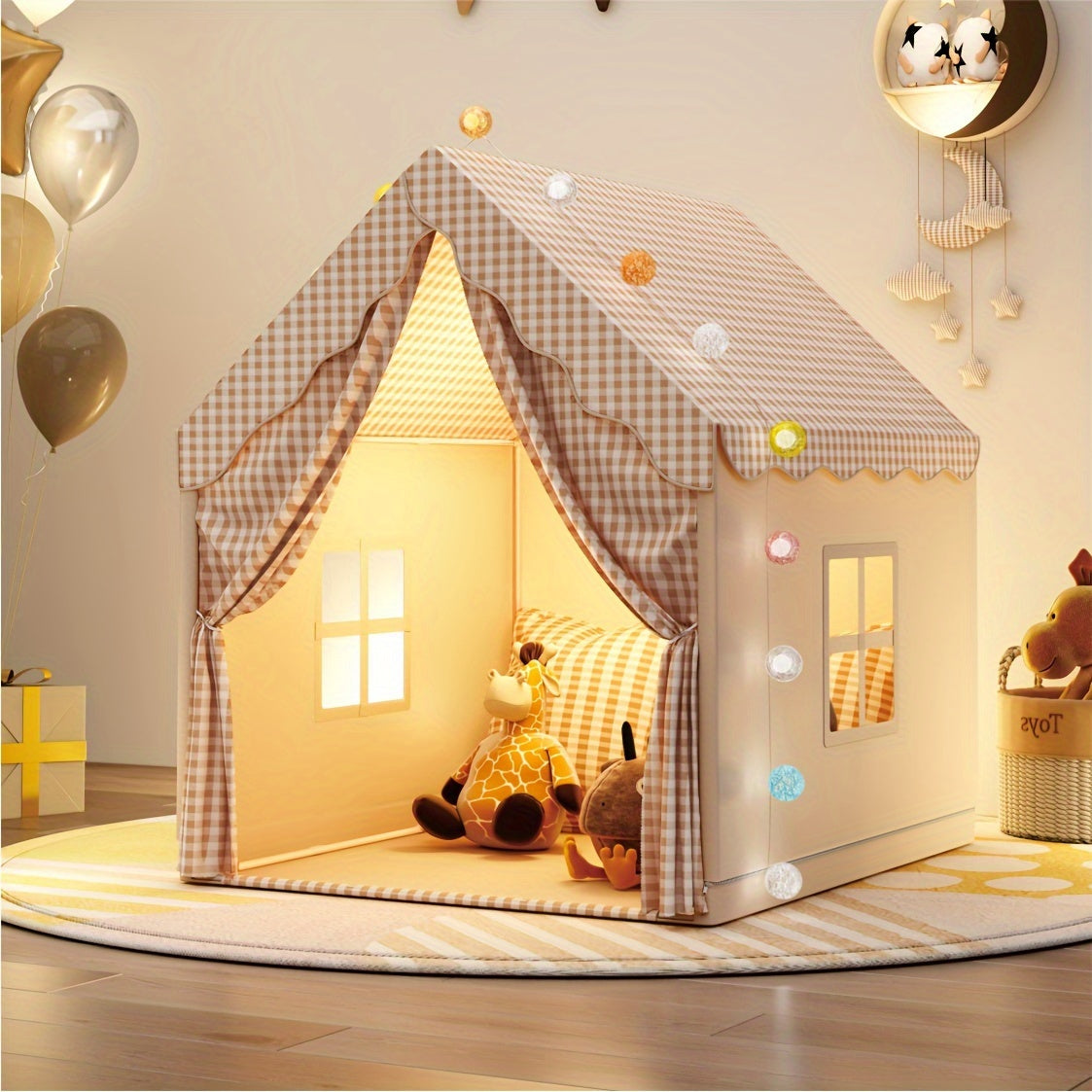 Kids Castle Play Tent Indoor Pretend Playhouse-1