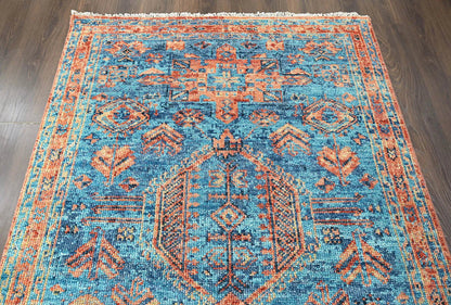 Multi Size Turquoise, Burnt Orange Hand Knotted Arts & Crafts 100% Wool Turkish Oushak Traditional Oriental Area Rug-4