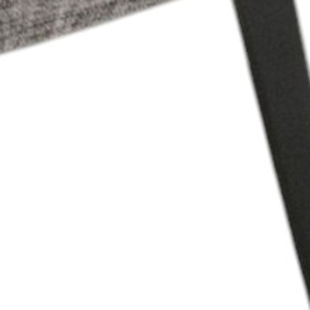 Gray and Black Upholstered Fabric Wing Back Dining Arm Chair-3