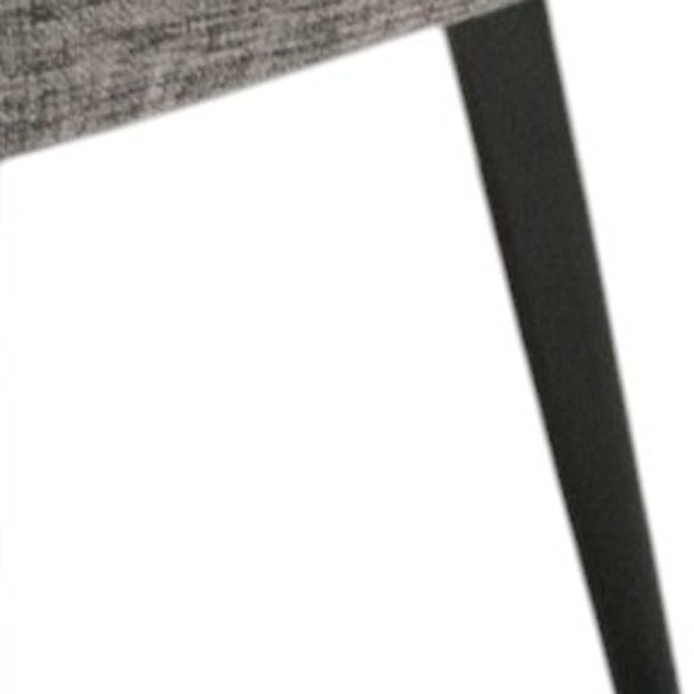 Gray and Black Upholstered Fabric Wing Back Dining Arm Chair-4