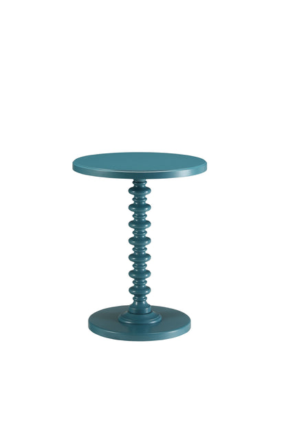 Fun Teal Wood Pedestal End Table-0
