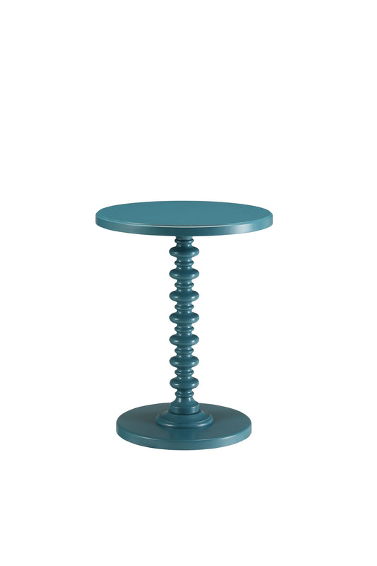 Fun Teal Wood Pedestal End Table-0