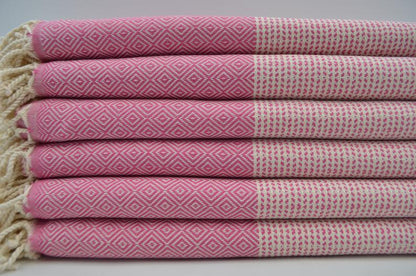 DOTTY DIAMOND PINK TURKISH TOWEL-2