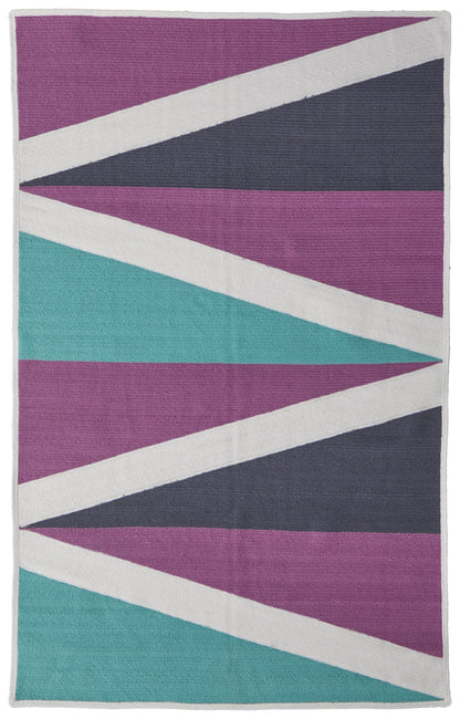 Clare Transitional Geometric - Purple/Ivory/Green - Clearance-0