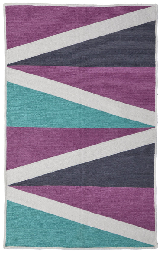 Clare Transitional Geometric - Purple/Ivory/Green - Clearance-0