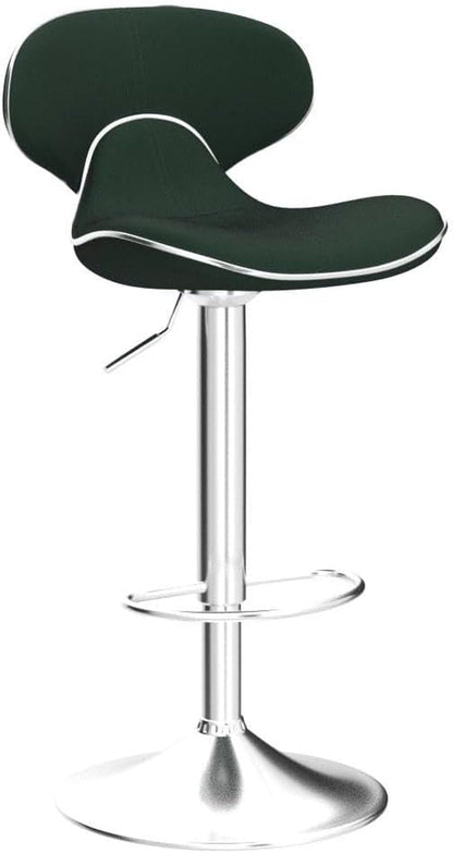 Masaccio Velvet Upholstered Adjustable Swivel Barstool, Set of 2, Green-4