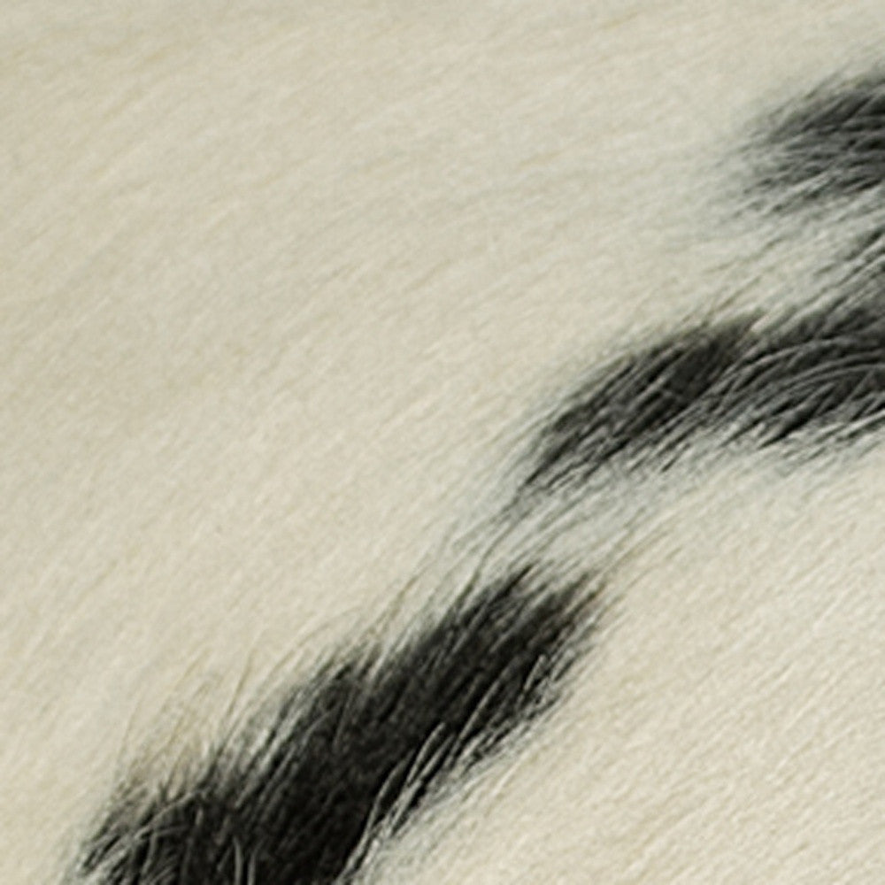 18" White And Black Cowhide Throw Pillow-3